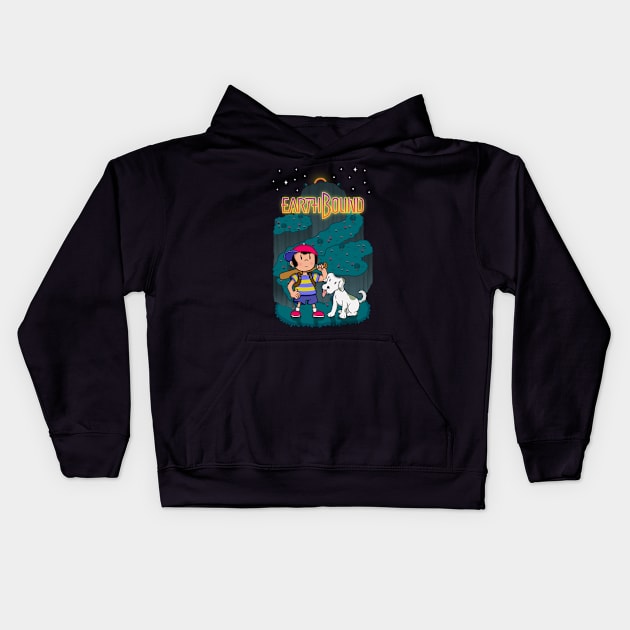 Comet on Onett Kids Hoodie by miqwib